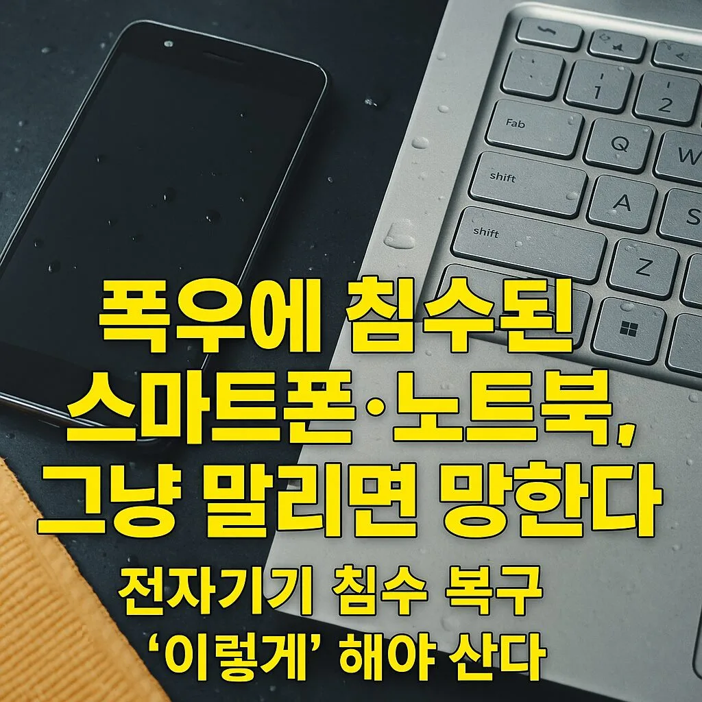 “폭우에 침수된 스마트폰·노트북, 그냥 말리면 망한다” — 전자기기 침수 복구 ‘이렇게’ 해야 산다