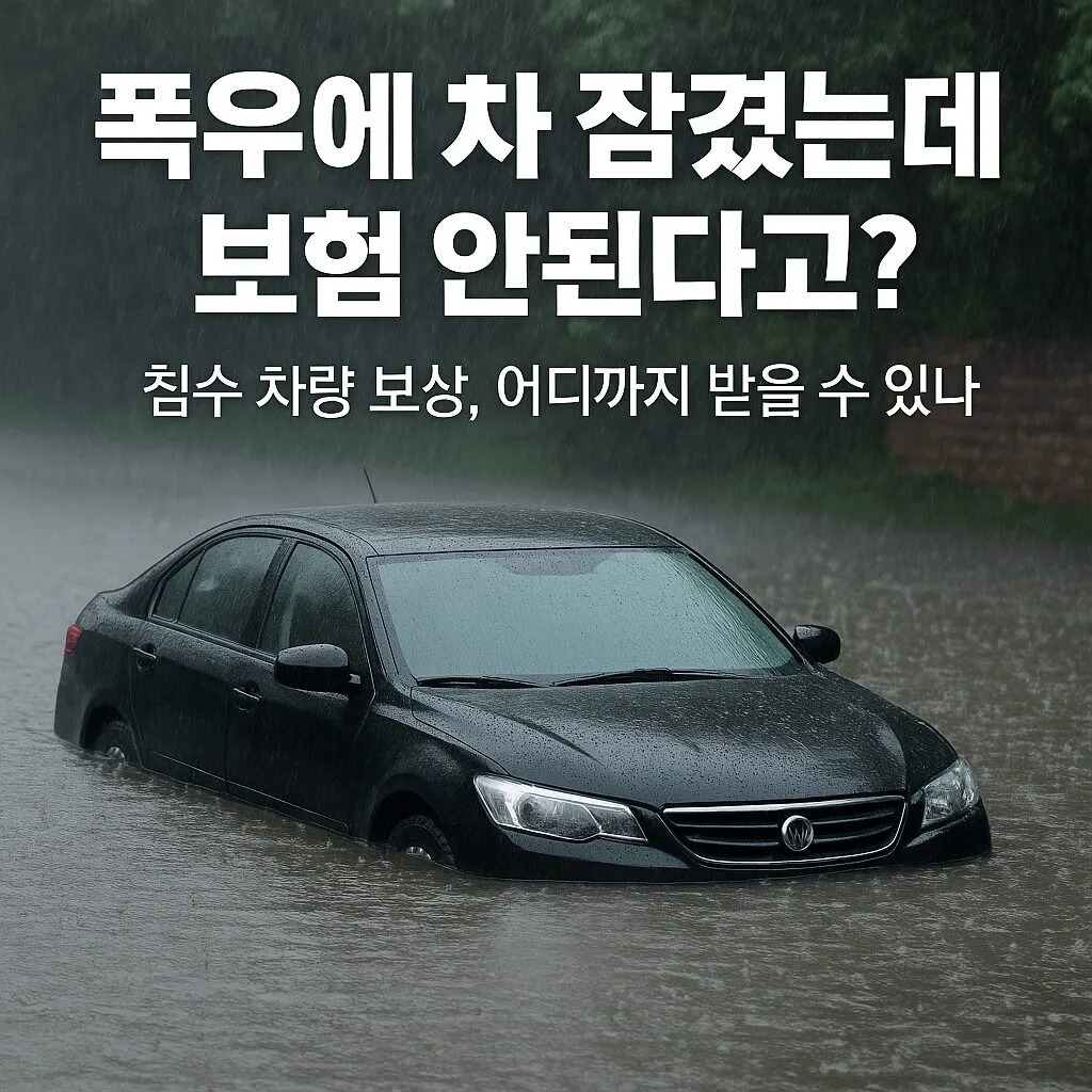 “폭우에 차 잠겼는데 보험 안된다고?” — 침수 차량 보상, 어디까지 받을 수 있나