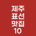 “제주 표선 흑돼지·보말칼국수·횟집까지! 맛집 10선 총정리”