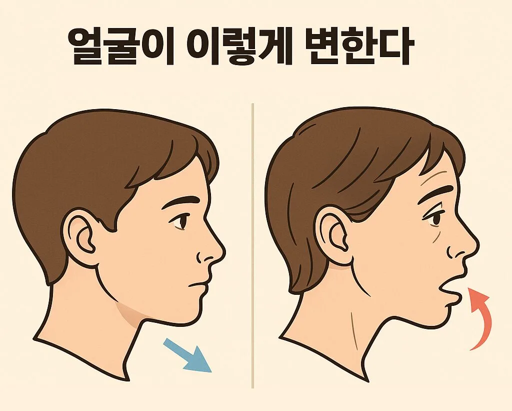 “입으로 숨 쉬면 얼굴이 이렇게 변한다 — 당신이 몰랐던 ‘구강호흡 얼굴 징후’ 6가지”