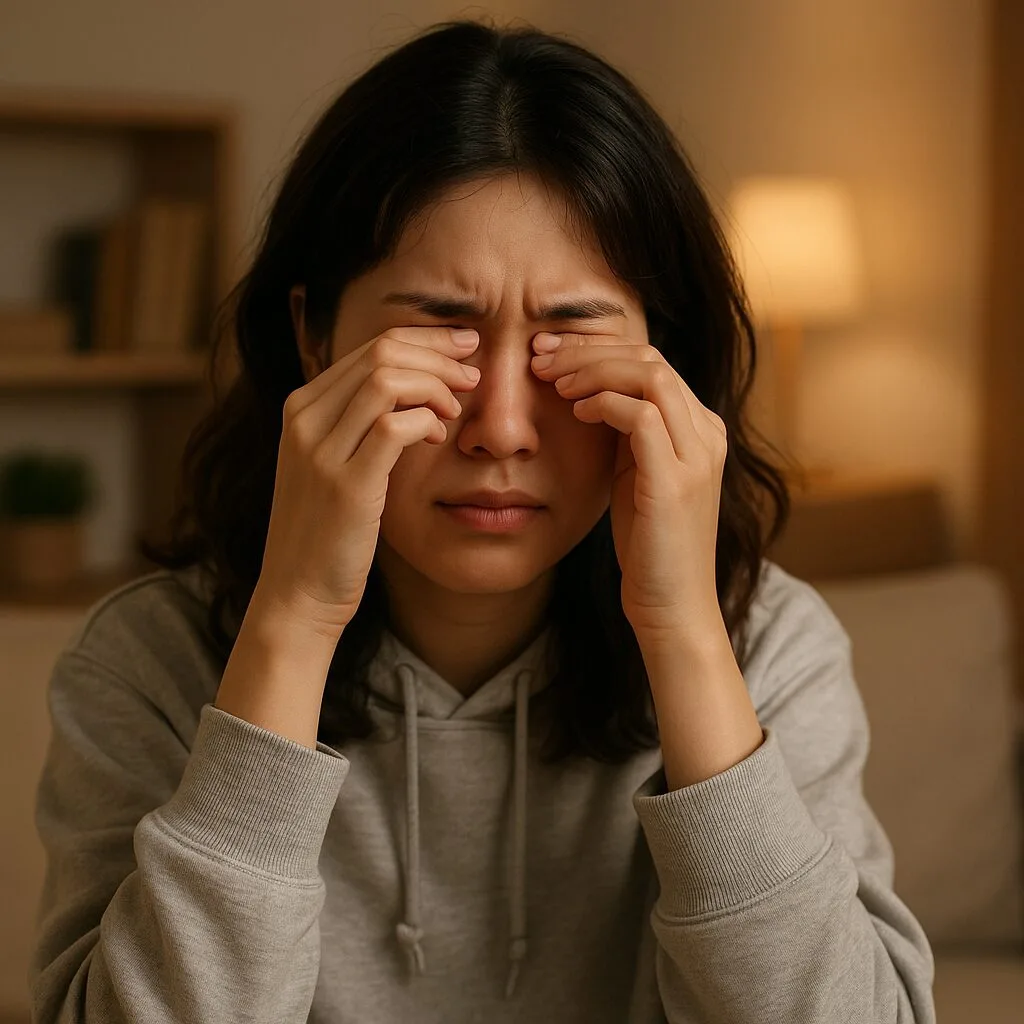 “당신 눈, 당신 손에 시력을 빼앗길 수 있다—눈 자주 비비면 안되는 이유 7가지”