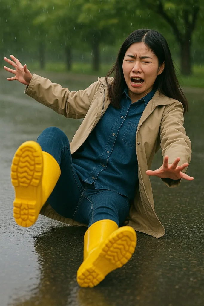 “비 오는 날 장화만 믿다가는 큰일 납니다! 미끄러움이 목숨을 위협하는 이유” 4 “비 오는 날 장화만 믿다가는 큰일 납니다! 미끄러움이 목숨을 위협하는 이유”