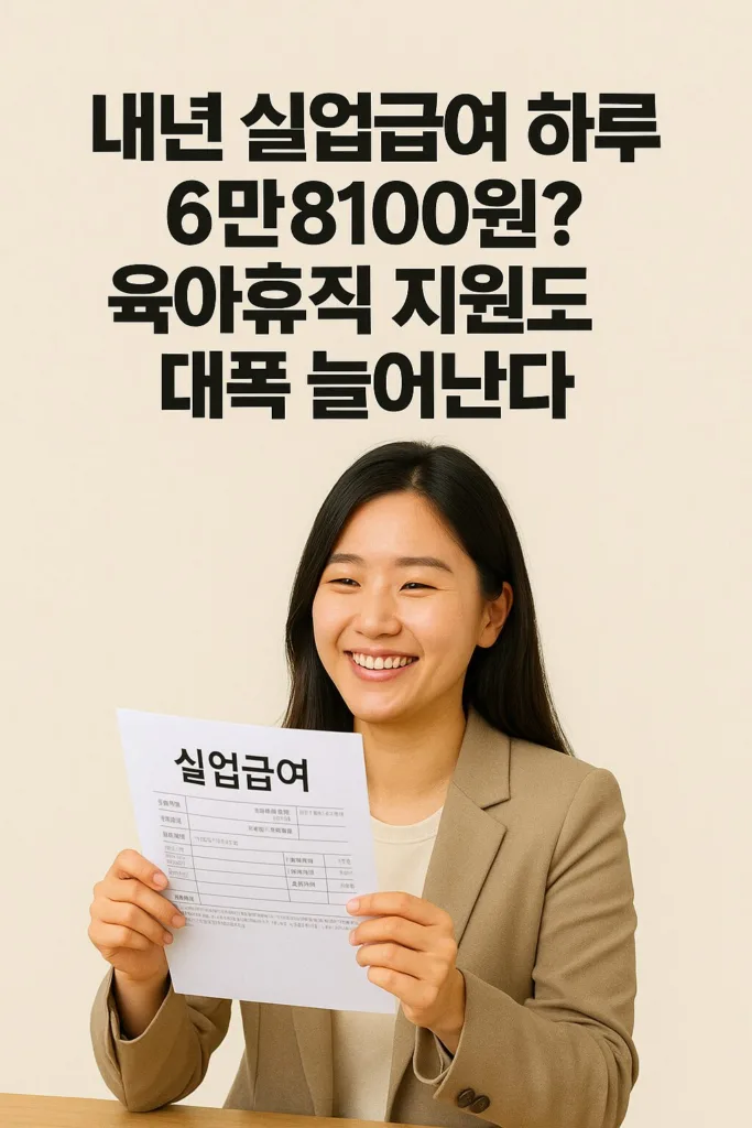 “내년에 실업급여 하루 6만8100원?육아휴직 지원도 대폭 늘어난다”