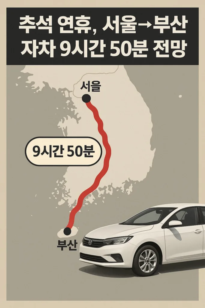 “추석 연휴, 서울→부산 자차 9시간 50분 전망? 귀경길 대참사 예고”