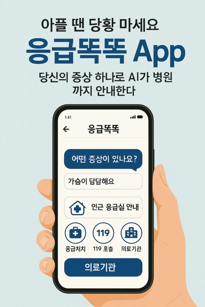 ““아플 땐 당황 마세요” 응급똑똑 앱 등장 — 당신의 증상 하나로 AI가 병원까지 안내한다”