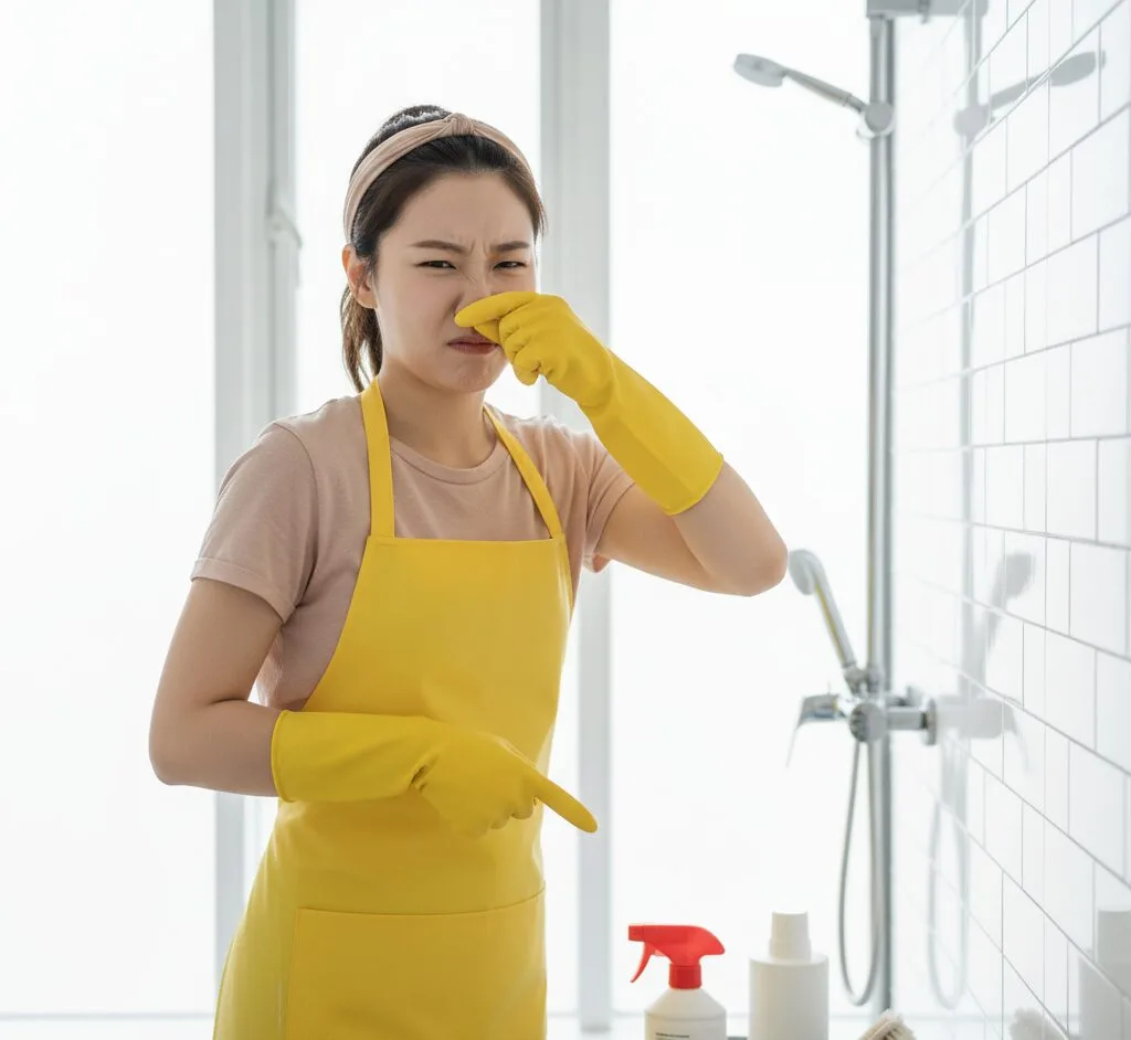 “냄새가 독처럼 퍼진다?” — 화장실 락스청소 후 남는 쉰내, 이렇게 제거하라