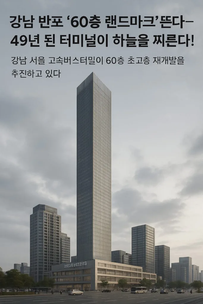 “강남 반포 ‘60층 랜드마크’ 뜬다 – 49년 된 터미널이 하늘을 찌른다!”