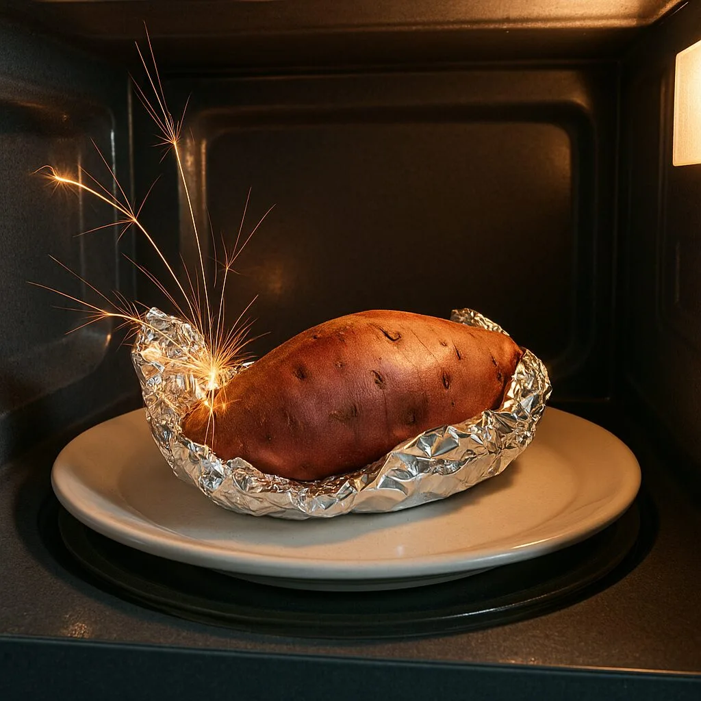 “고구마 전자레인지에 호일 씌워 돌리면? 불꽃 튀고 바로 화재 위험”…겨울철 반드시 알아야 할 진실