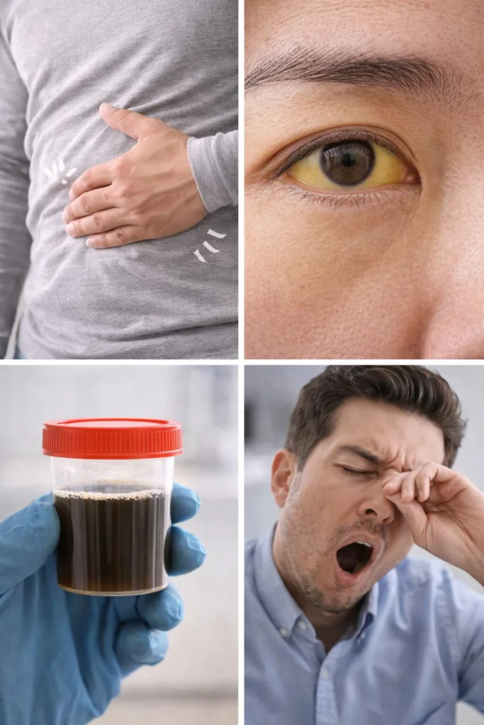 “피곤해서 그런 줄 알았는데… 간이 보내는 위험 신호? 집에서 해보는 간 자가진단 체크”