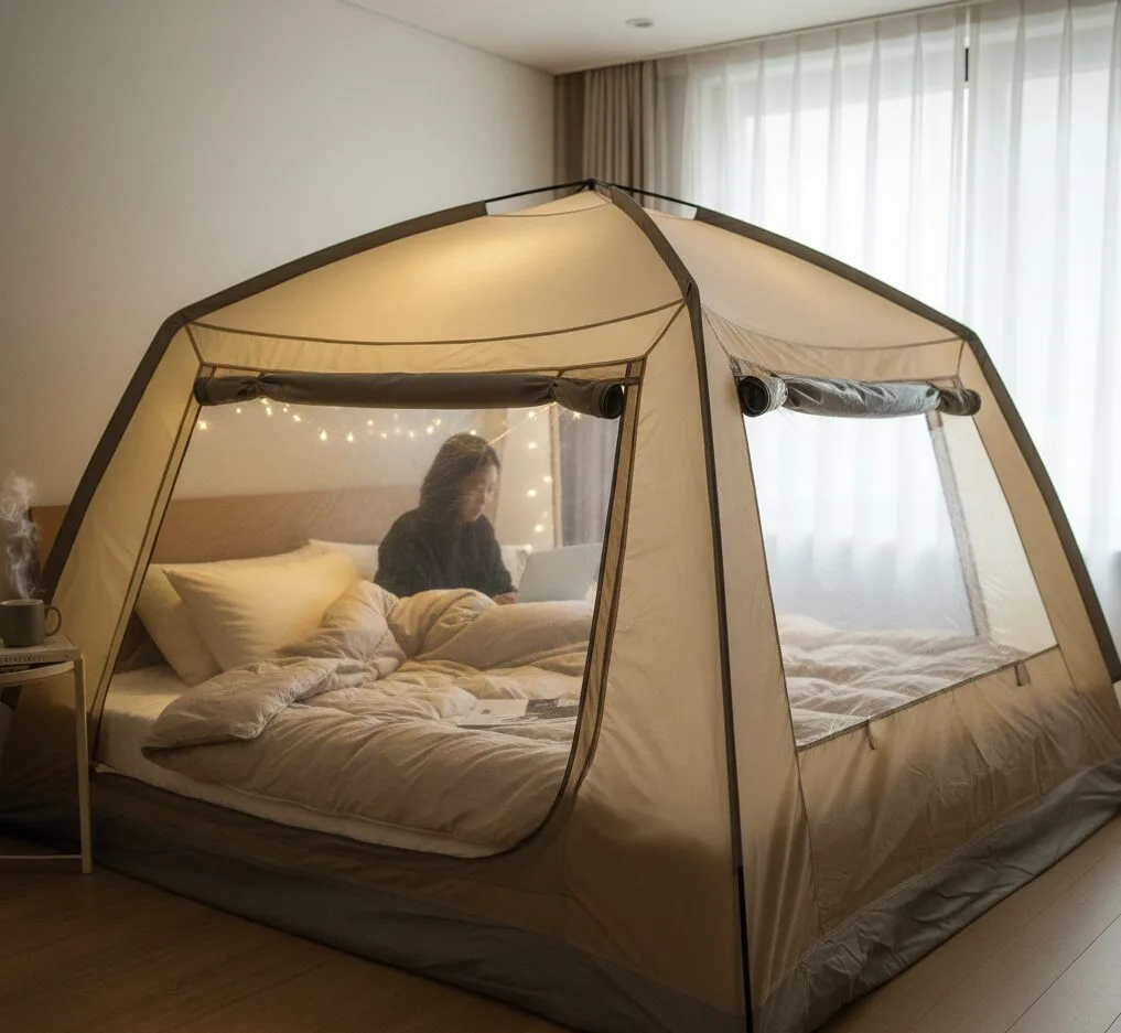 “전기요보다 낫다? 겨울에 집집마다 찾는 ‘난방텐트’의 진짜 효과”