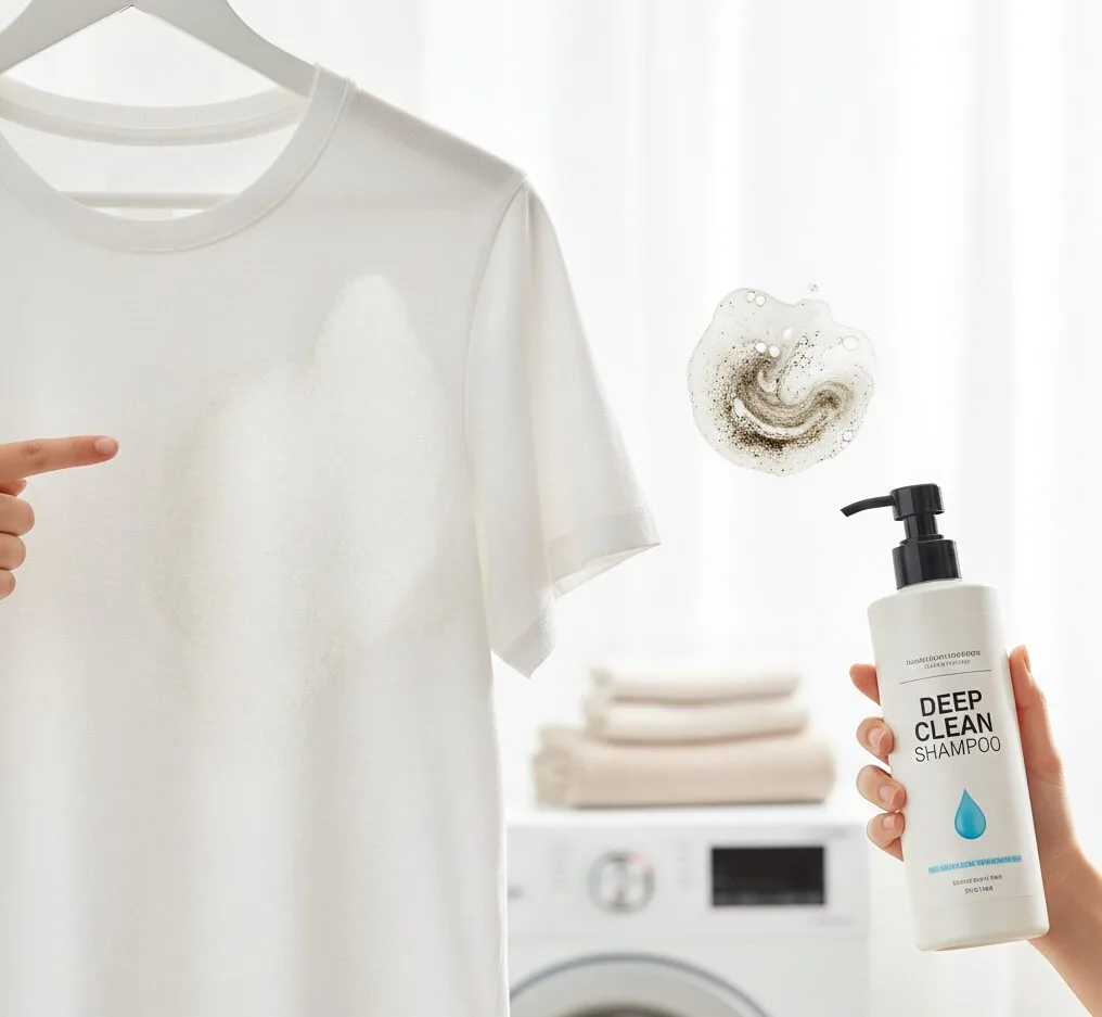 “머리만 감는 줄 알았죠?” 샴푸 하나로 옷 찌든때까지 지우는 현실적인 활용법