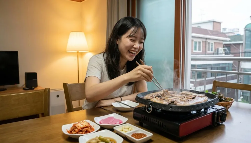“삼겹살 한 번 구웠을 뿐인데… 집안 바닥이 미끄러운 진짜 이유와 10분 만에 해결하는 방법”